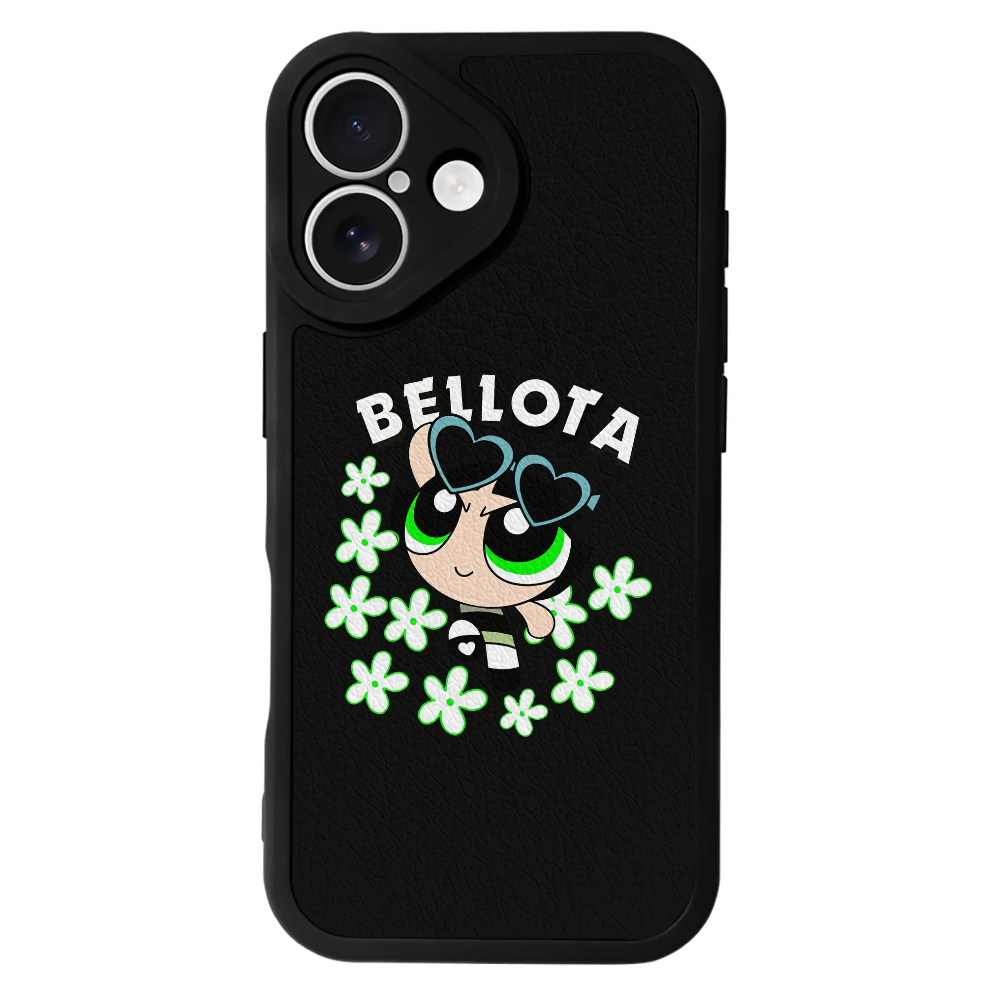 パワパフガールズ グッズ バターカップ - IPhone 16シリーズ対応 ・ シリコンスマホケース ・ レザー調 ・ 高精度フィット ・ 耐衝撃 ・ ワイヤレス充電対応 ・ 精密カット